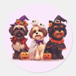 ハロウィーンシーズー（犬）ズドッグス ラウンドシール