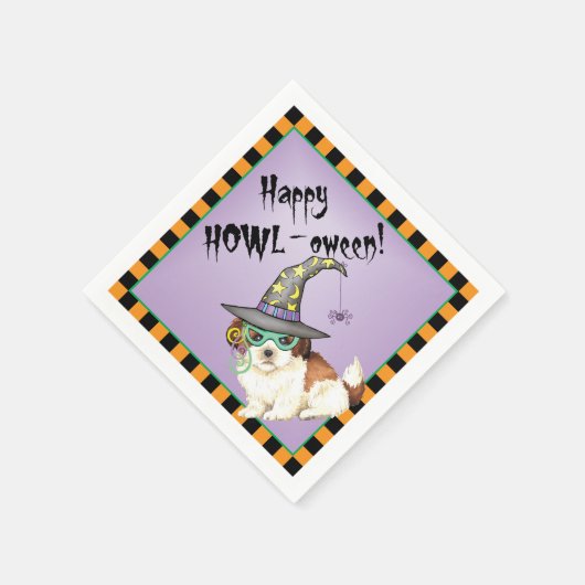 ハロウィーンシーズー（犬）ツナプキンス スタンダードカクテルナプキン (角)