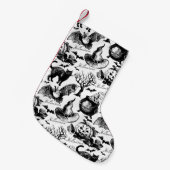 ハロウィーンシームレスパターンのスケッチ スモールクリスマスストッキング (正面 (吊り時))