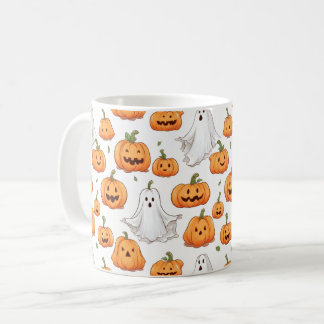 ハロウィーンシームレスパターン コーヒーマグカップ