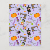 ハロウィーンシームレス裁縫概念 ポストカード (正面)