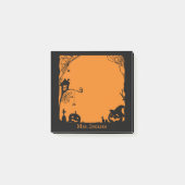 ハロウィーンシーンのカボチャとスパイダーウェブ ポストイット (正面)