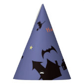 ハロウィーンシーン幽霊たち魔女とこうもり パーティーハット (左)