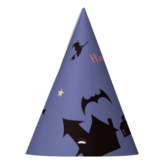 ハロウィーンシーン幽霊たち魔女とこうもり パーティーハット (左)