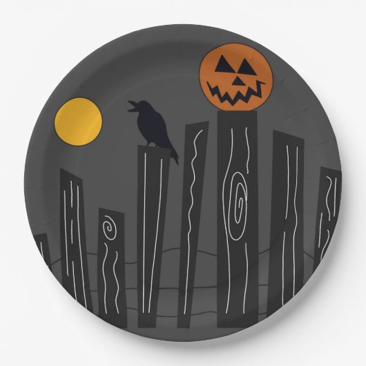 ハロウィーンシーン紙プレート ペーパープレート (正面)