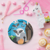 ハロウィーンシーン ペーパープレート (パーティー)