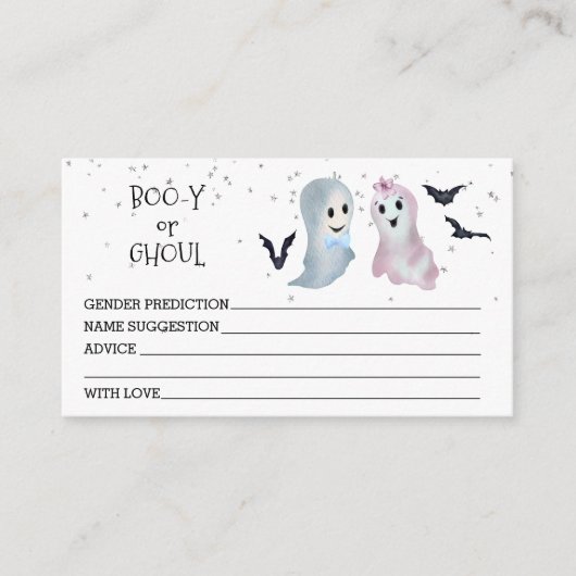 ハロウィーンジェンダーが予測を明らかにする幽霊たち エンクロージャーカード (正面)