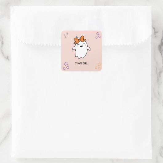 ハロウィーンジェンダーのリビールガール幽霊投票ステッカー スクエアシール (バッグ)