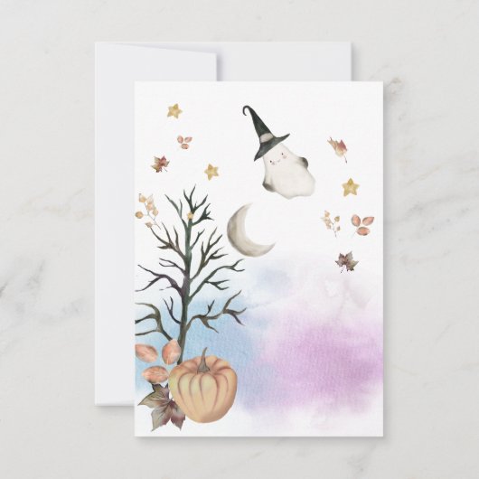 ハロウィーンジェンダーのリビールベビーは醸造されている サンキューカード (裏面)