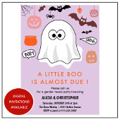 ハロウィーンジェンダーのリビール招待幽霊紫 招待状