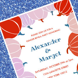 ハロウィーンジェンダーのリビール招待状カボチャ秋 招待状