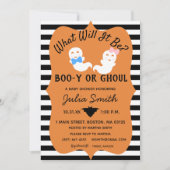 ハロウィーンジェンダーのリビール招待状、ブーまたはグール 招待状 (正面)