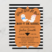 ハロウィーンジェンダーのリビール招待状、ブーまたはグール 招待状 (正面/裏面)