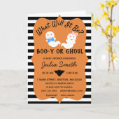 ハロウィーンジェンダーのリビール招待状、Boo-yまたはGhoul Inv カード (黄色い花)