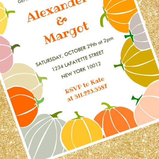 ハロウィーンジェンダー明らかにする招待状カボチャ秋 招待状