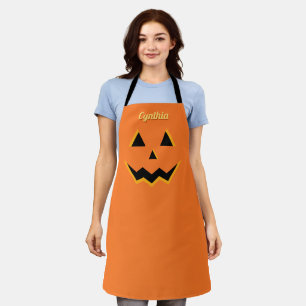 ハロウィーンジャックオランタンカボチャオールオーバープリント エプロン