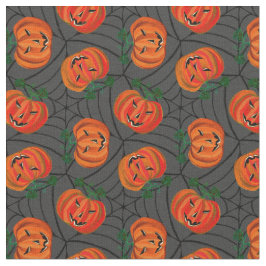 ハロウィーンジャックオランタンコブウェブパターンカボチャ ファブリック