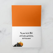 ハロウィーンジャック・オ・ランタンとブラック・バーンキャット シーズンカード (内部)