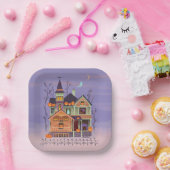 ハロウィーンジャック – o' – ランタンハウス ペーパープレート (パーティー)