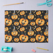 ハロウィーンジャック – o – ランタンパンプキンブラックとオレンジ 薄葉紙 (クラフト)