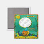 ハロウィーンジャックO'ランタンウィザード写真フレームの追加 マグネット (正面/裏面)