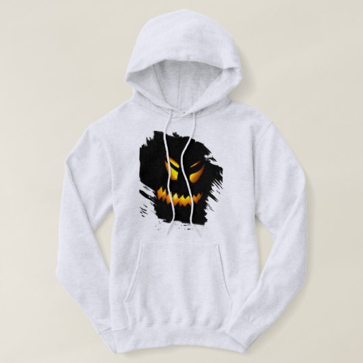 ハロウィーンジャックOランタン顔フード付きスウェットシャツ/ SweatShirt パーカ (デザイン正面)