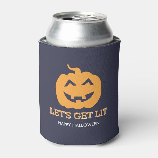 ハロウィーンジャックO'ランタンLet's Get Lit Beer 缶クーラー (缶正面)