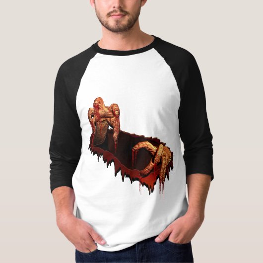 ハロウィーンジャージーシャツホラーゴーリーゾンビシャツ Tシャツ (正面)