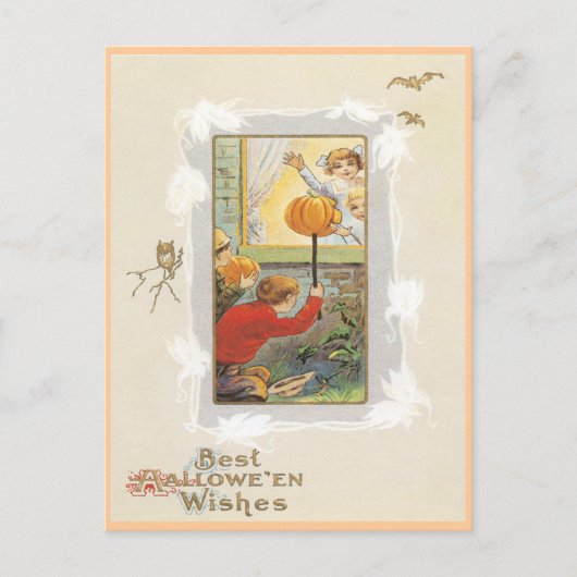 ハロウィーンジョークヴィンテージ葉書 ポストカード (正面)