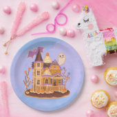 ハロウィーンジンジャーブレッドハ幽霊のよく出るウス ペーパープレート (パーティー)