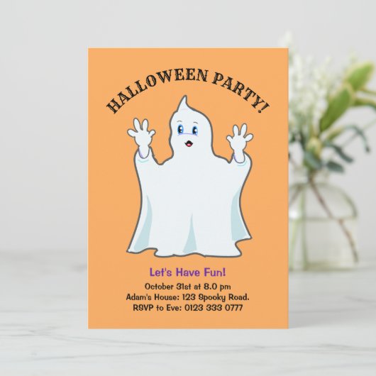 ハロウィーンジンジャー幽霊招待状 招待状 (スタンド正面)