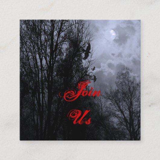 ハロウィーンスカイアンドラヴェンス招待状名刺 エンクロージャーカード (正面)