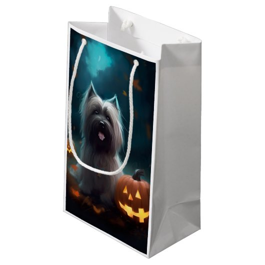 ハロウィーンスカイテリアとカボチャ怖い スモールペーパーバッグ (裏面アングル)