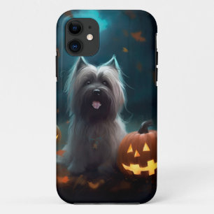 ハロウィーンスカイテリアとカボチャ怖い iPhone 11 ケース