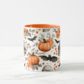 ハロウィーンスカルこうもりと花 マグカップ (中央)