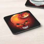 ハロウィーンスカルとカボチャのコルクコースター コースター (左側)