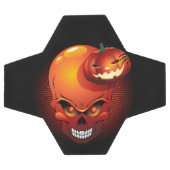 ハロウィーンスカルとカボチャ サッカーボール (フラット)