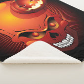 ハロウィーンスカルとカボチャ シェルパブランケット (3/4)