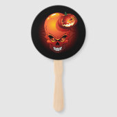 ハロウィーンスカルとカボチャ ハンドファン (正面)