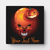 ハロウィーンスカルとカボチャ フォトプラーク (正面)