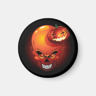 ハロウィーンスカルとカボチャ マグネット