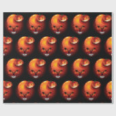 ハロウィーンスカルとカボチャ ラッピングペーパー (フラット)