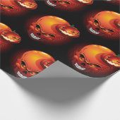 ハロウィーンスカルとカボチャ ラッピングペーパー (角)