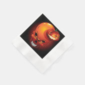 ハロウィーンスカルとカボチャ 縁ありカクテルナプキン (角)