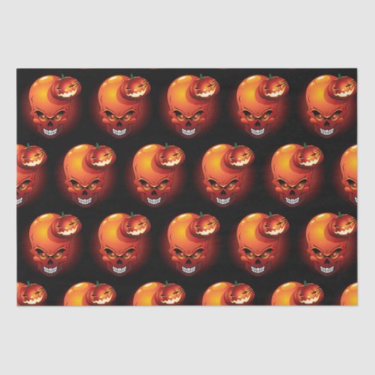 ハロウィーンスカルとカボチャ 薄葉紙 (正面)