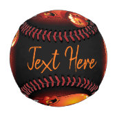 ハロウィーンスカルとカボチャ 野球ボール (正面)