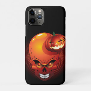 ハロウィーンスカルとカボチャ iPhone 11 PROケース