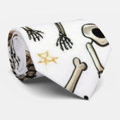 ハロウィーンスカルとスケルトン ネクタイ (ロール)