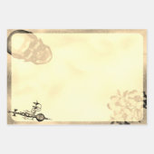 ハロウィーンスカルとスパイダーウェブ怖いエフェメラ ラッピングペーパーシート (正面2)