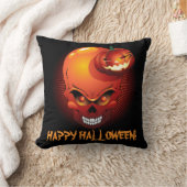 ハロウィーンスカルとパンプキンアメリカンMoJoピロー クッション (ブランケット)